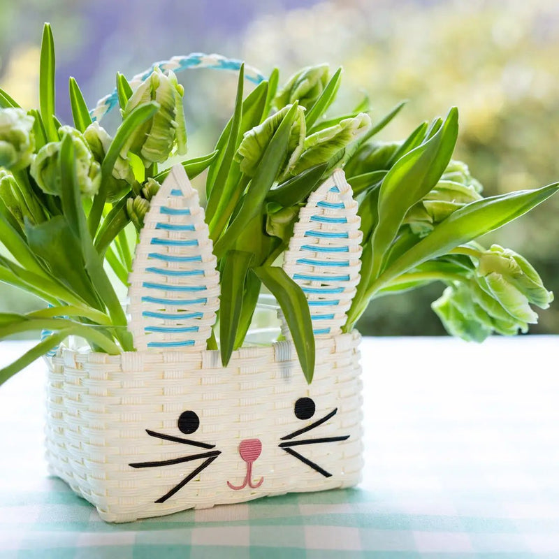 Bunny Shaped Blue & White Easter Basket - Lemon And Lavender Toronto