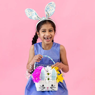 Bunny Shaped Blue & White Easter Basket - Lemon And Lavender Toronto