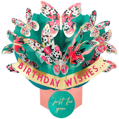 Butterflies Birthday Wishes Pop Up Card - Lemon And Lavender Toronto