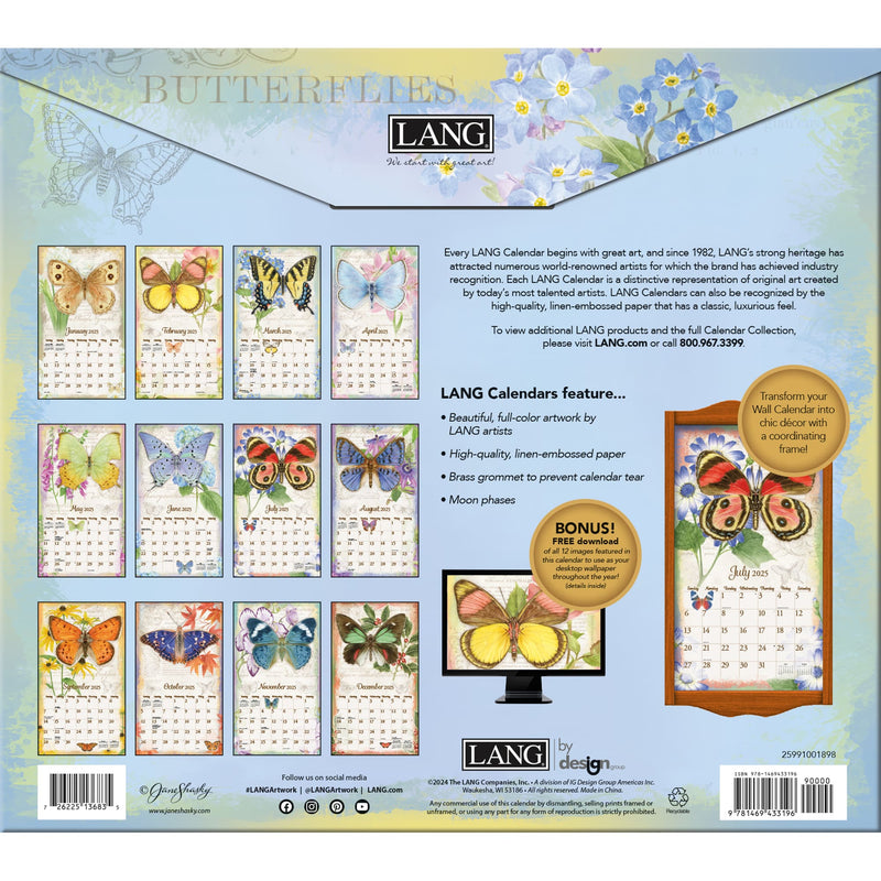 Butterflies Wall Calendar 2025 - Lemon And Lavender Toronto