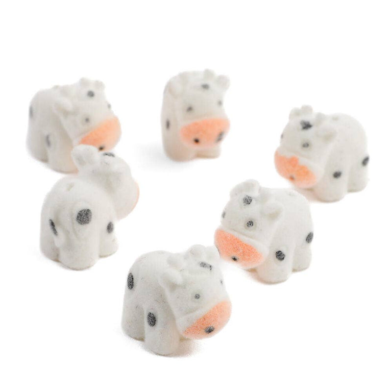 Flocked Tiny Baby Cow - Sold Individually