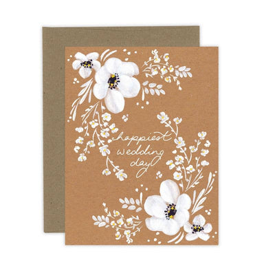 Happiest Wedding Day Floral Card