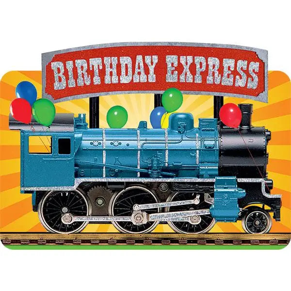 Birthday Express Train Foil Card