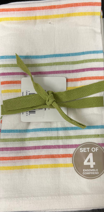 Cabana Stripe Napkin Set of 4 - Lemon And Lavender Toronto