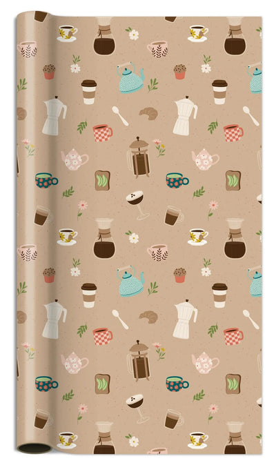 Café Culture Gift Wrap Roll - 5ft - Lemon And Lavender Toronto