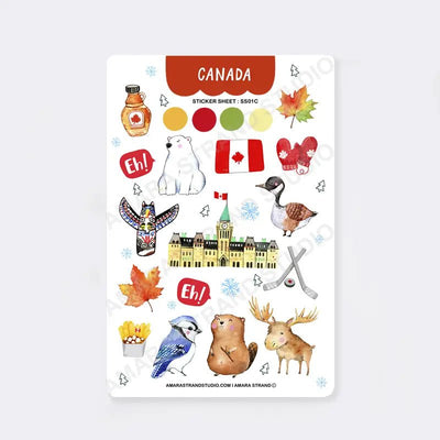 Canada Sticker Sheet - Lemon And Lavender Toronto