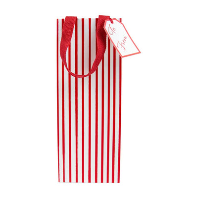 Candy Canes Red Stripes Wine & Bottle Gift Bag - Lemon And Lavender Toronto