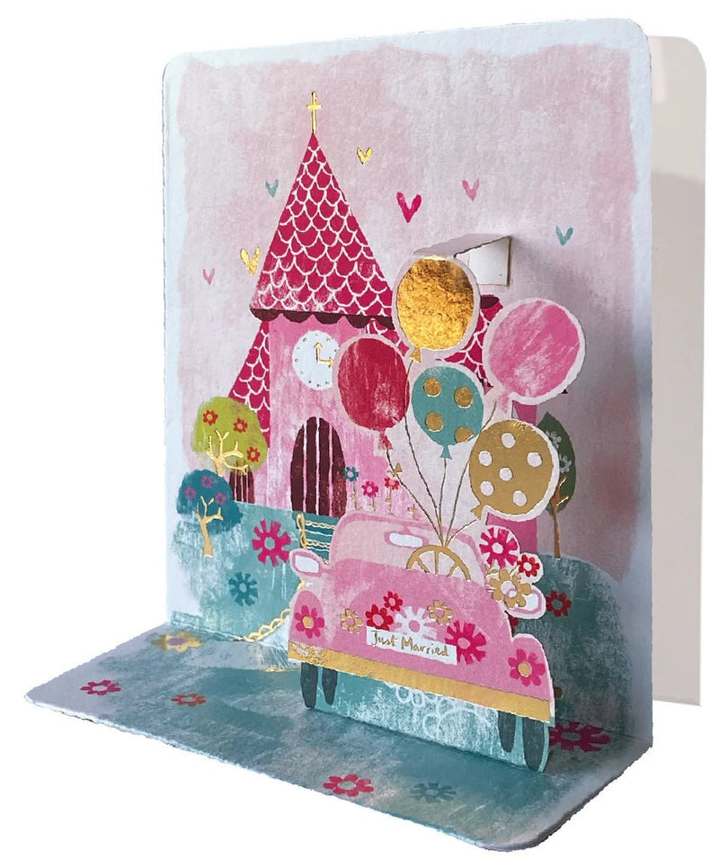 Car & Castle Pop - up Small 3D Card - Lemon And Lavender Toronto