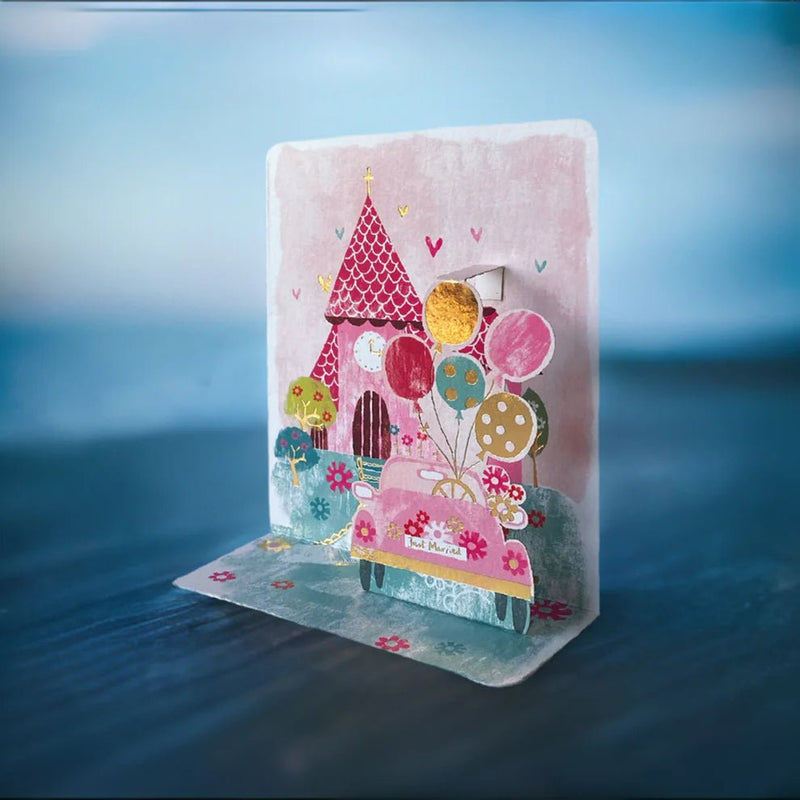 Car & Castle Pop - up Small 3D Card - Lemon And Lavender Toronto