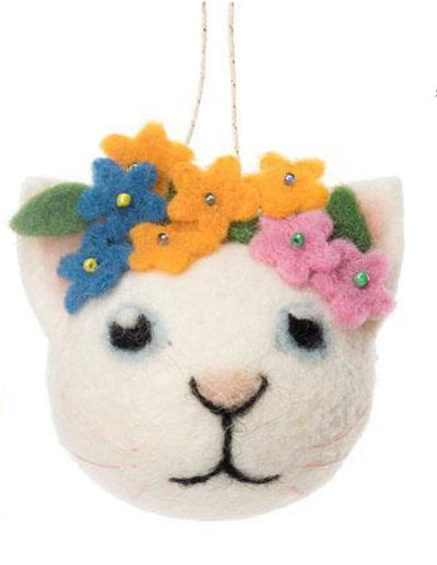 Cat Faces with Flowers Ornament - Lemon And Lavender Toronto