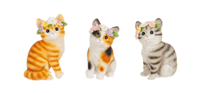 Cat with Floral Headband Figurine - Lemon And Lavender Toronto