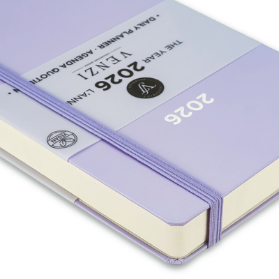 2026 Venzi Daily Planner – Lilac Vegan Leather with Elastic