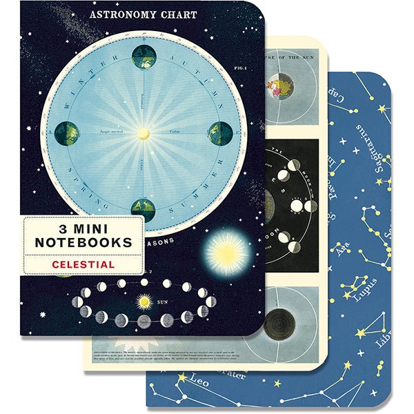 Celestial Mini- 3 Mini Notebooks Cavallini - Lemon And Lavender Toronto