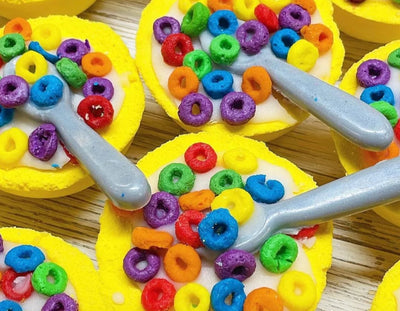 Cereal Bowl Fruit Loops Bath Bomb - Handmade in Canada - Lemon And Lavender Toronto