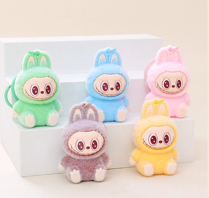 Labubu Flocking Keychain - Sold Individually