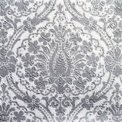 Large Dinner Size Napkins- Elegant Silver Damask