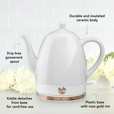 Noelle™ Grey Ceramic Electric Tea Kettle