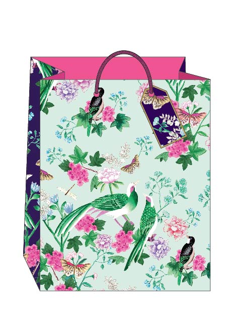 Chinoiserie Large Gift Bag - Lemon And Lavender Toronto