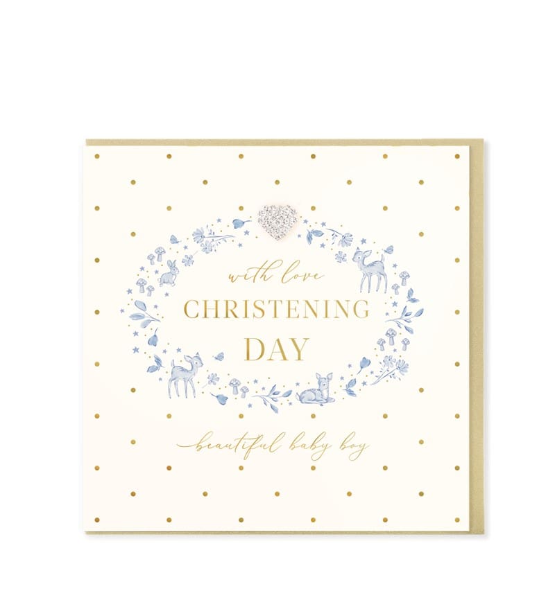 Christening Day Baby Boy Card - Lemon And Lavender Toronto