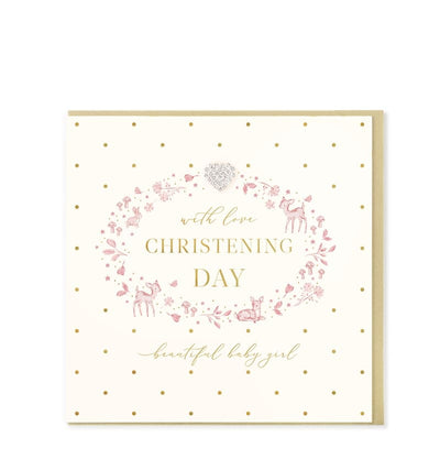 Christening Day Baby Girl Card - Lemon And Lavender Toronto