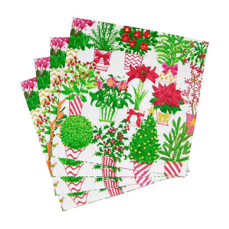 Christmas Flower Market Cocktail Napkins - 20 Per Package - Lemon And Lavender Toronto