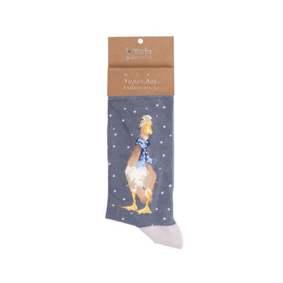 'CHRISTMAS SCARVES' DUCK MEN'S WRENDALE SOCKS - Lemon And Lavender Toronto