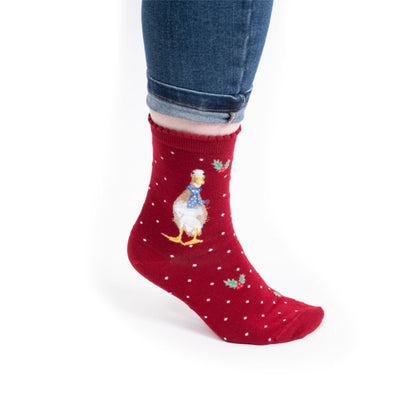 'CHRISTMAS SCARVES' DUCK SOCKS - Lemon And Lavender Toronto