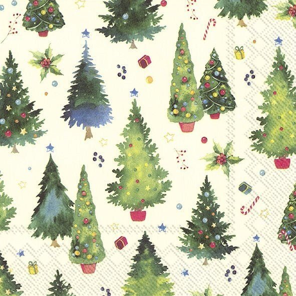 Christmas Trees Luncheon Napkins - Lemon And Lavender Toronto