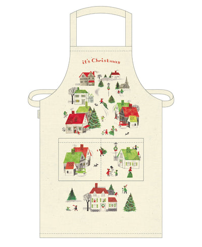 Christmas Village Vintage Apron Cavallini & Co. - Lemon And Lavender Toronto