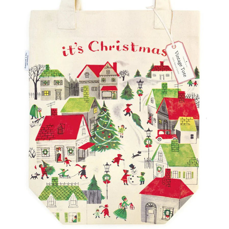 Christmas Village Vintage Tote Bag - Lemon And Lavender Toronto