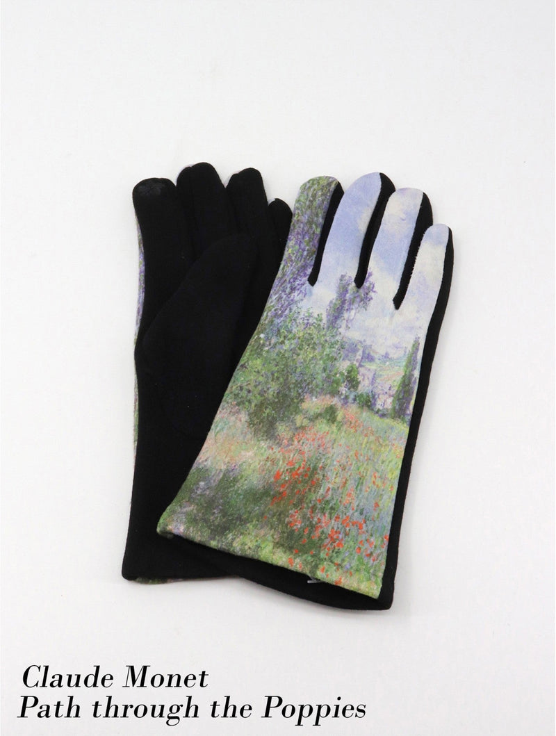 Claude Monet: Path Through the Poppies Oil Painting Touch Screen Glove - Lemon And Lavender Toronto