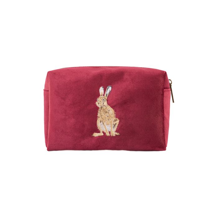 Golden Hour Hare Embroidered Make Up Bag