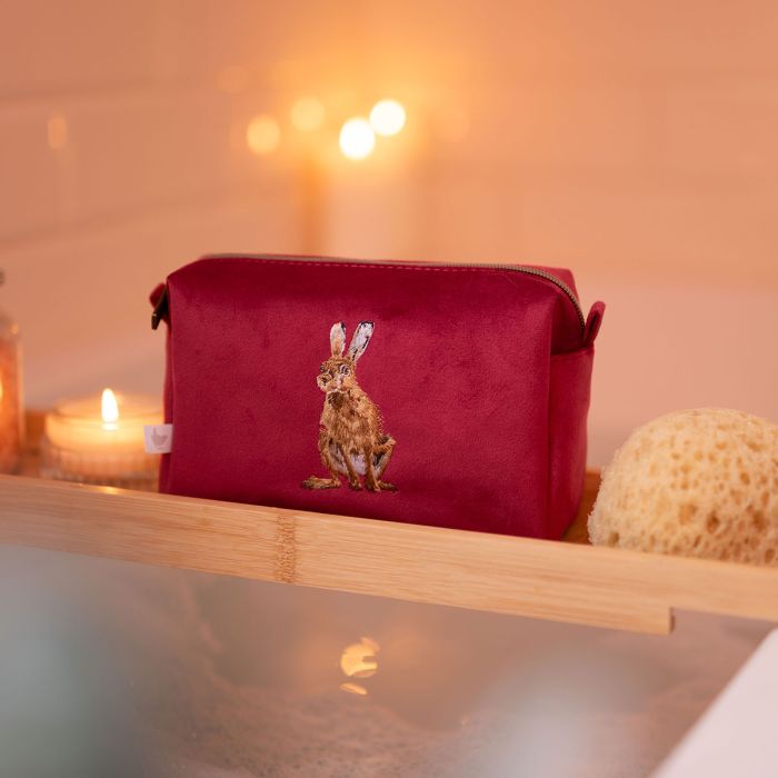 Golden Hour Hare Embroidered Make Up Bag