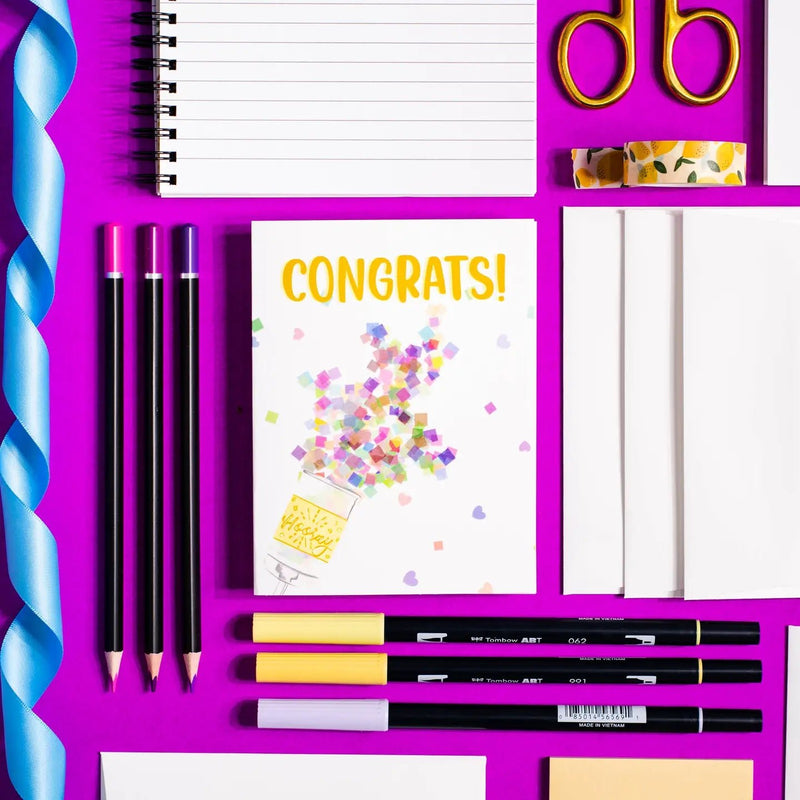 Congrats! (Confetti Popper) - Greeting Card - Lemon And Lavender Toronto