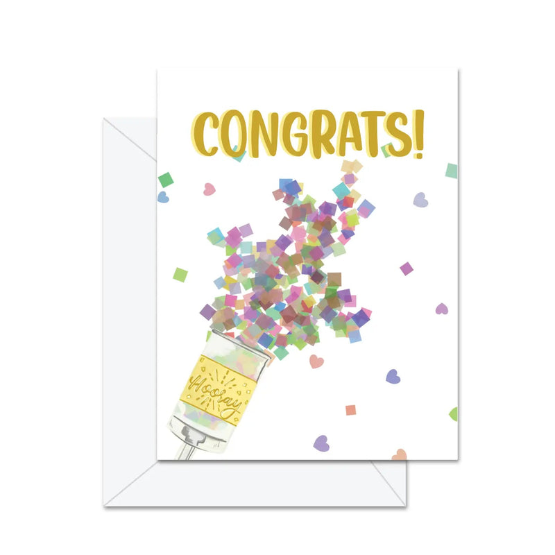 Congrats! (Confetti Popper) - Greeting Card - Lemon And Lavender Toronto