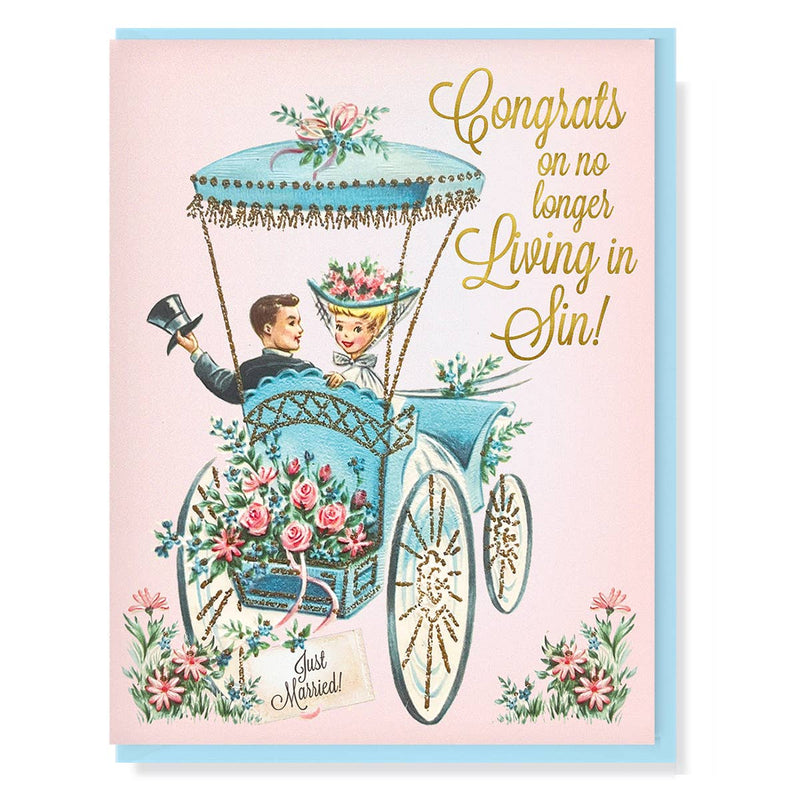 Congrats On No Longer Living In Sin Just Married Card - Lemon And Lavender Toronto