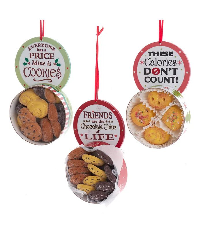 Cookie Box With Saying Ornaments, 3 Assorted - Lemon And Lavender Toronto