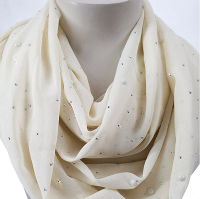 Cream & Sugar Pearl Scarf - Jacqueline Kent - Lemon And Lavender Toronto