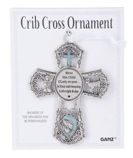 Crib Cross Ornament - Blue - Lemon And Lavender Toronto