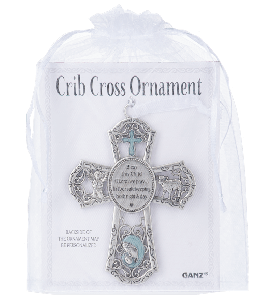 Crib Cross Ornament - Blue - Lemon And Lavender Toronto