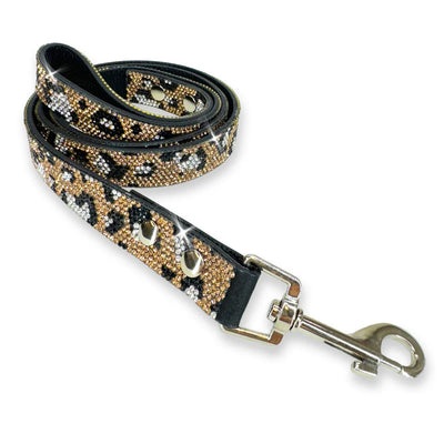 Diamond in the Ruff GOLD LEOPARD  - Dog Collar & Leash  ( Sold Individually)