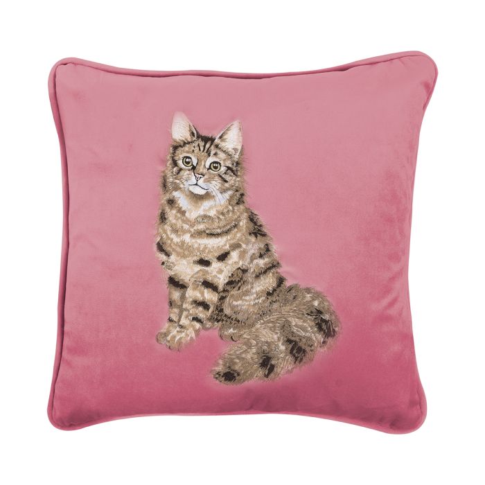 Cat Feline Fabulous Embroidered Cushion Cover