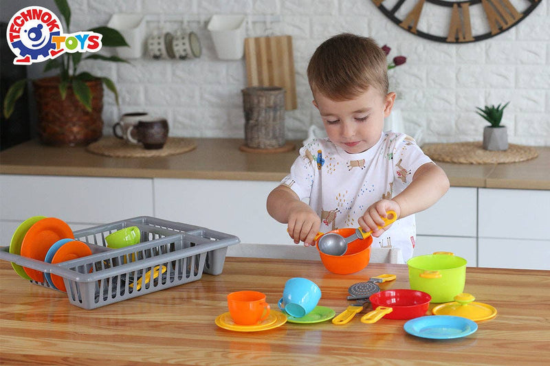 Play Dishes for Kids Kitchen - 33 Pcs Pretend Play- Made in Ukraine