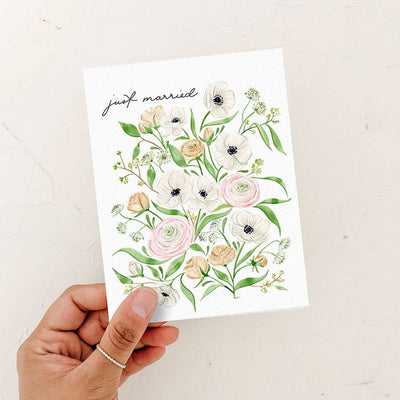 Just Married Flower Card