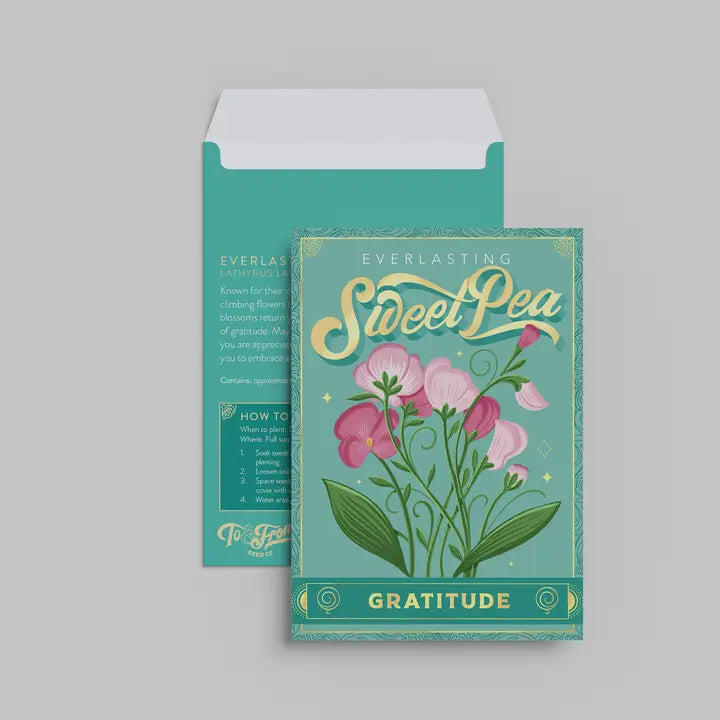 Everlasting Sweet Pea (Gratitude) - Floriography Seed Packet