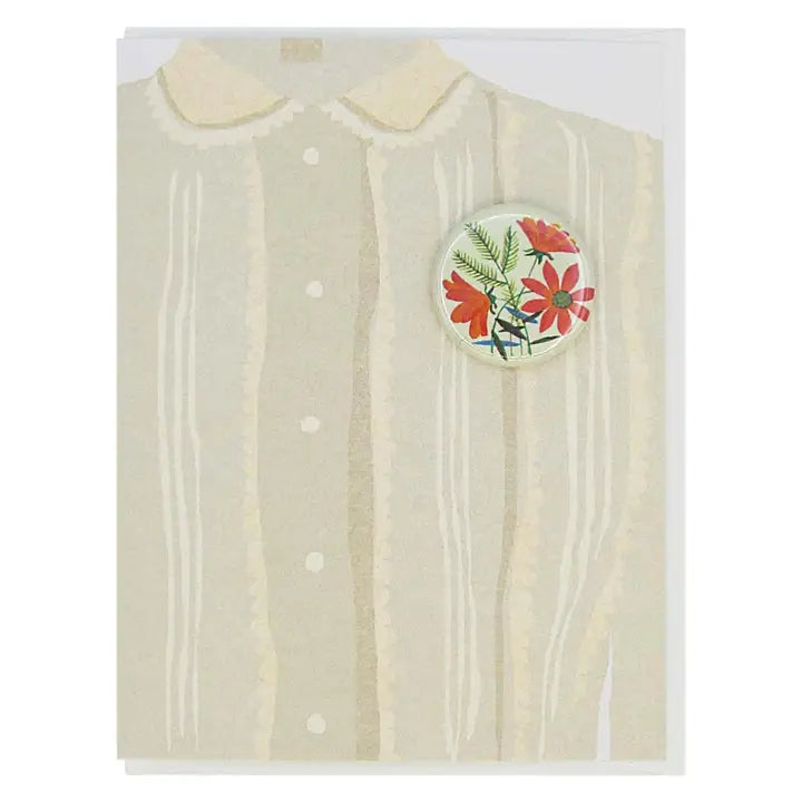 Blouse Greeting Card with Button