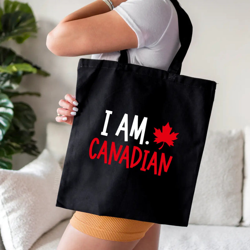 I Am Canadian Tote Bag🇨🇦 Black