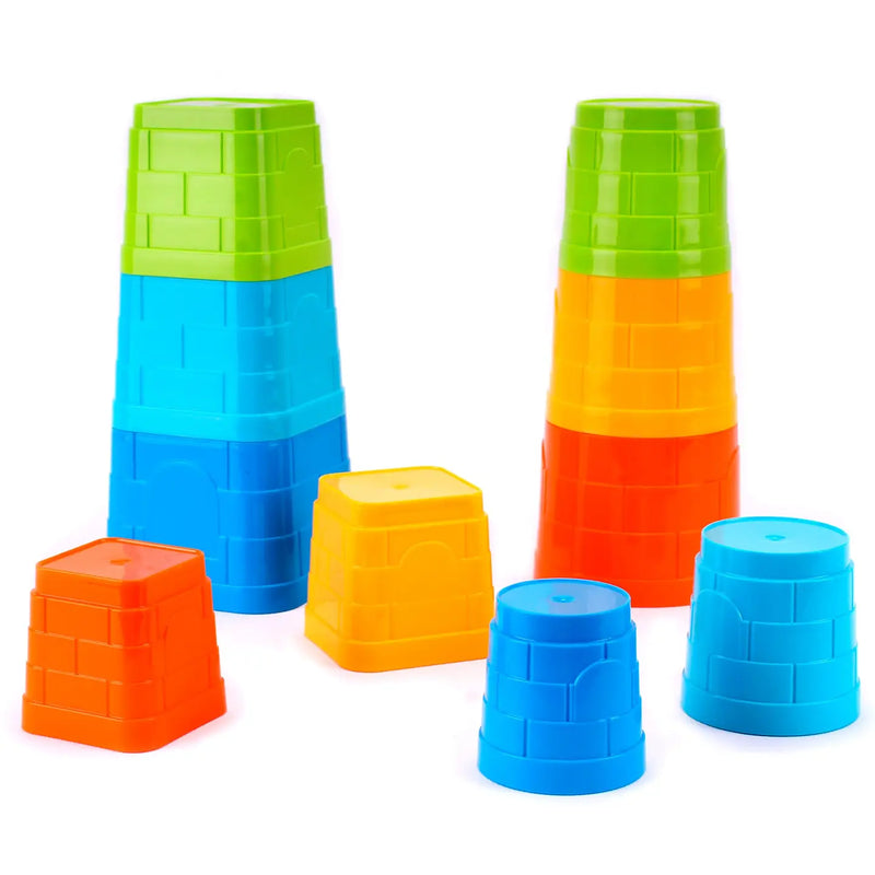 Baby Stacking Cups Toy - Set of 2 Colorful Stacking- Made in Ukraine