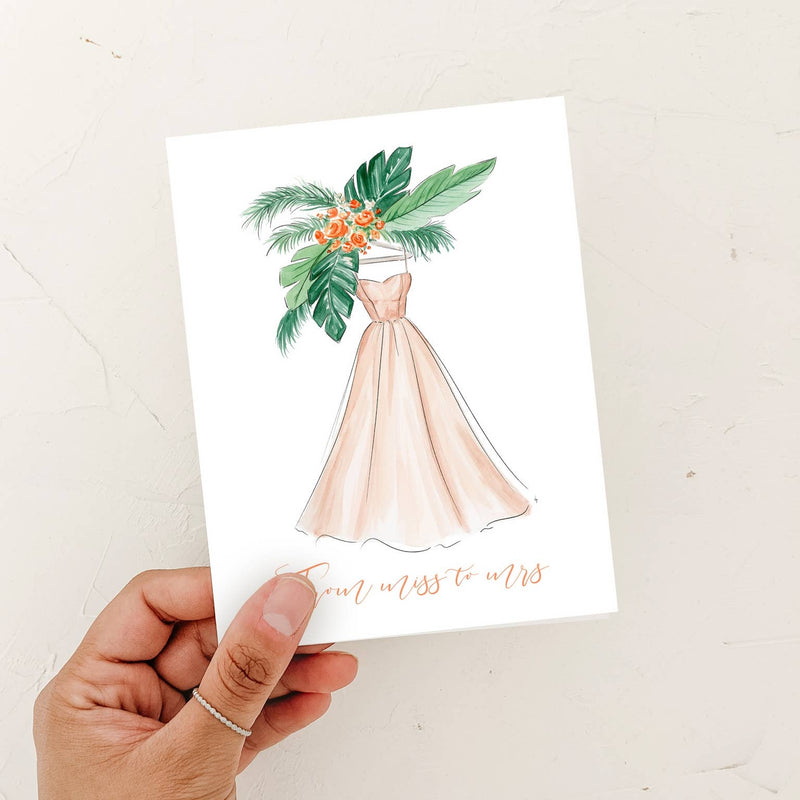 Miss to Mrs. - Bridal Shower, Newly Engaged Greeting Card