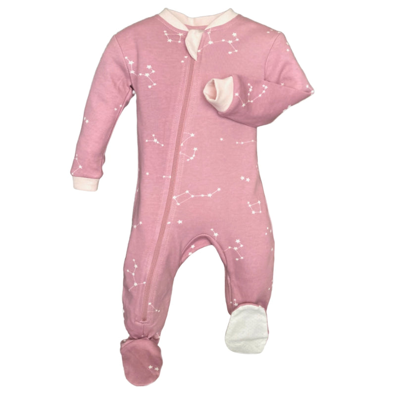Galaxy Love - Pink - Babysuit - Footed- Zippy Jamz